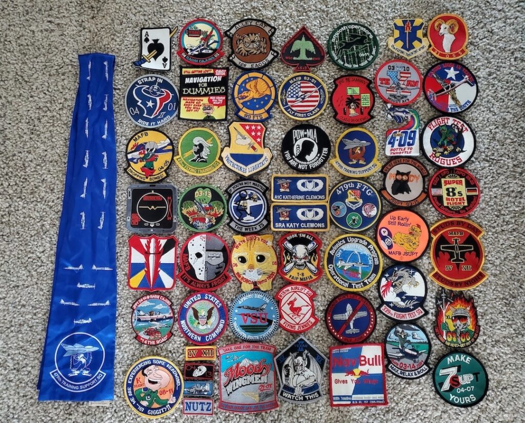 A display of Air Force Friday Patches