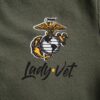 A closeup of USMC Lady Vet Tee in Drab Olive