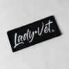 The Lady Vet Black Logo Patch, Angled view
