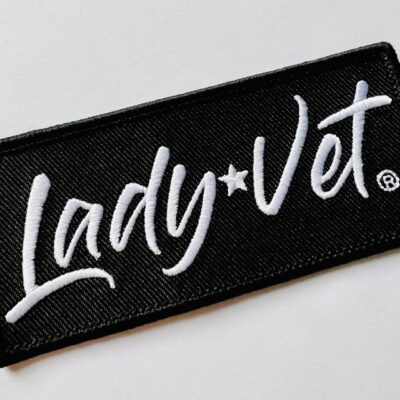 The Lady Vet Black Logo Patch, Close view
