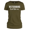 Front view of Lady Vet Veterans Look Like Me Crew Tee in Basic Olive