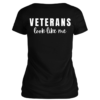 Back view of Veterans Look Like Me Vee Neck in Black