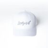 Lady Vet Ball Cap in white with gray stitching