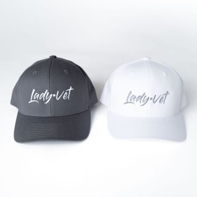 Lady Vet Ball Cap - one in charcoal, one in white